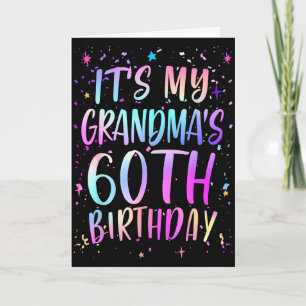 Cartão É o 60º Aniversário da Minha Avó Colorido Feliz 60