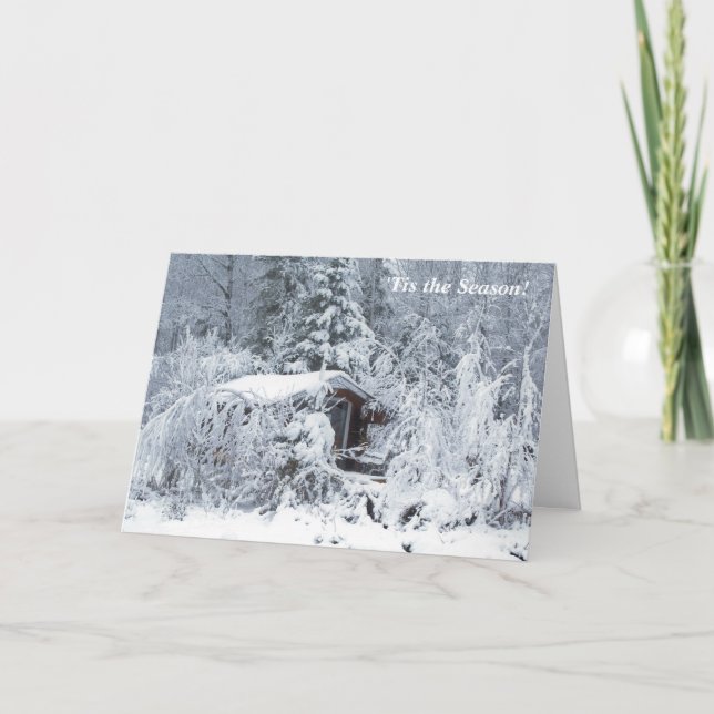 Cartão 'É o Feriado de inverno da temporada de neve (Frente)