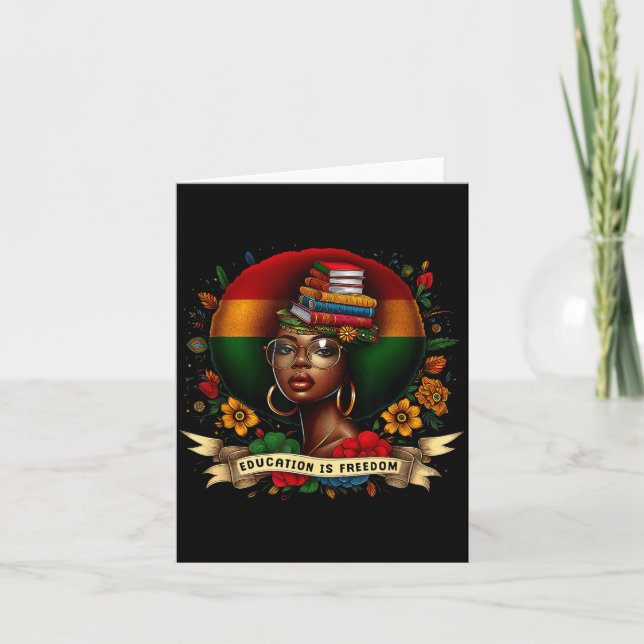 Cartão É o Mês da História Negra da Liberdade da Educação (Frente)
