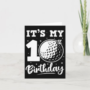 Cartão É o meu 10º aniversário Golfe de 10 anos de idade