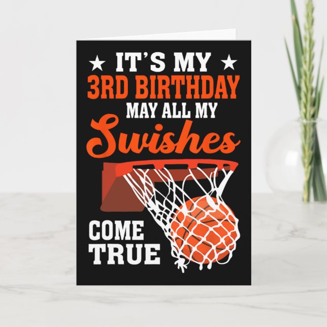 Cartão É o meu 3º aniversário Sketll 3 anos de idade  (Frente)