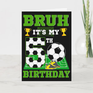 Cartão É o meu 5º aniversário de menino tema festa de fut