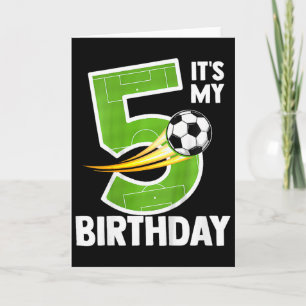 Cartão É o meu 5º aniversário Menino Futebol Ll 5 anos de