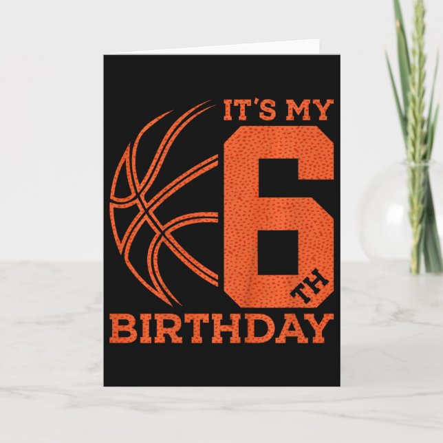 Cartão É o meu 6º aniversário Sketll 6º aniversário (Frente)