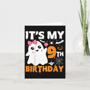 Cartão É o meu 9º aniversário, o Fantasma Pumpkin Hal