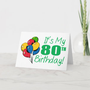Cartão É o meu aniversário de 80 (Balões)
