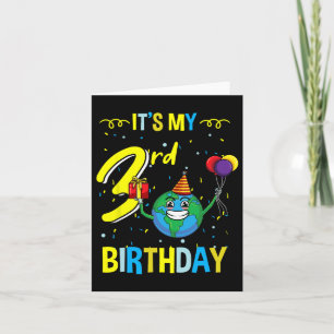 Cartão É o meu Dia da Terra aniversário de 3 anos