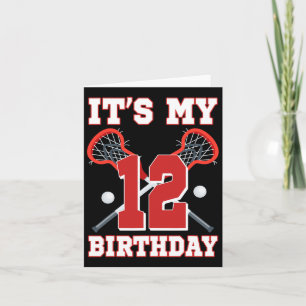 Cartão É o meu jogador de Lacrosse, meu 12 Aniversário de