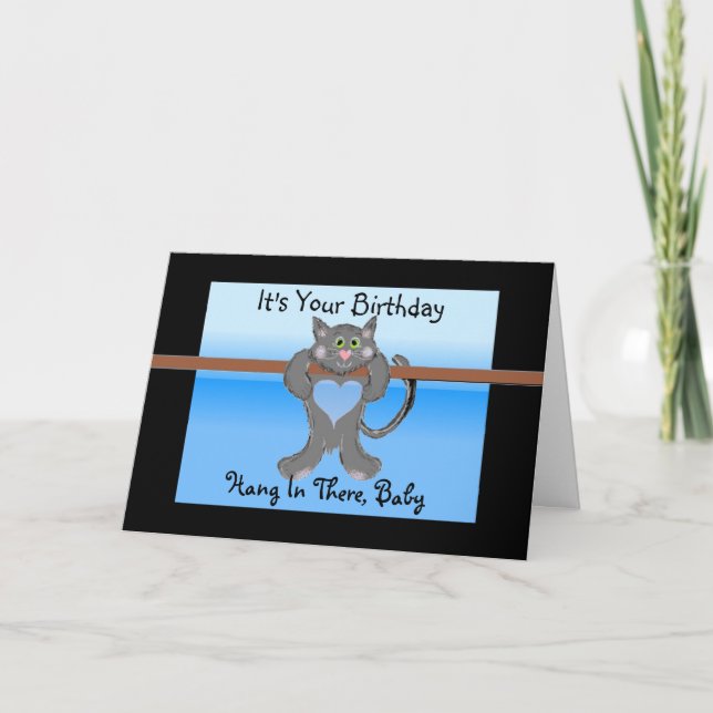 Cartão É o seu gato engraçado de aniversário (Frente)