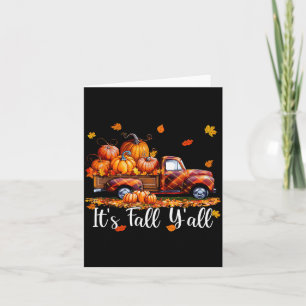 Cartão É Outono Por Todos Caminhão de Abóbora Árvore de O