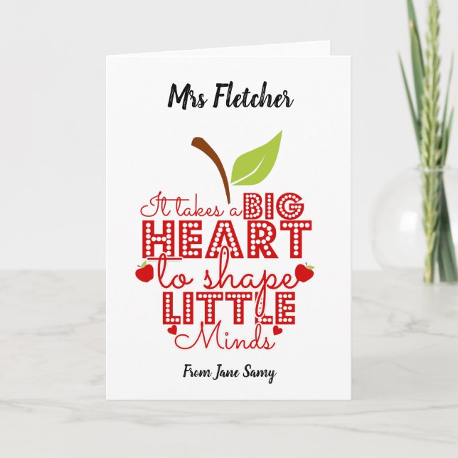 Cartão é preciso um grande coração para moldar a maçã das (Frente)