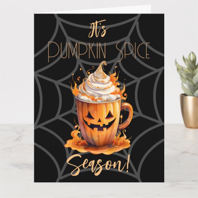 Cartão É Pumpkin Spice Season Folded Greeting Card (Planta pequena)