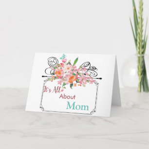 Cartão É tudo sobre a Moldura Floral da Mãe Dia de as mãe
