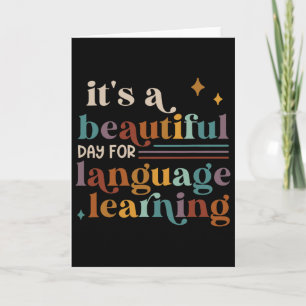 Cartão É Um Belo Dia Para Aprender Idiomas Chá De Esl