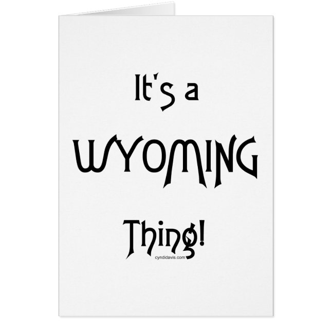 Cartão É uma coisa de Wyoming! (Frente)