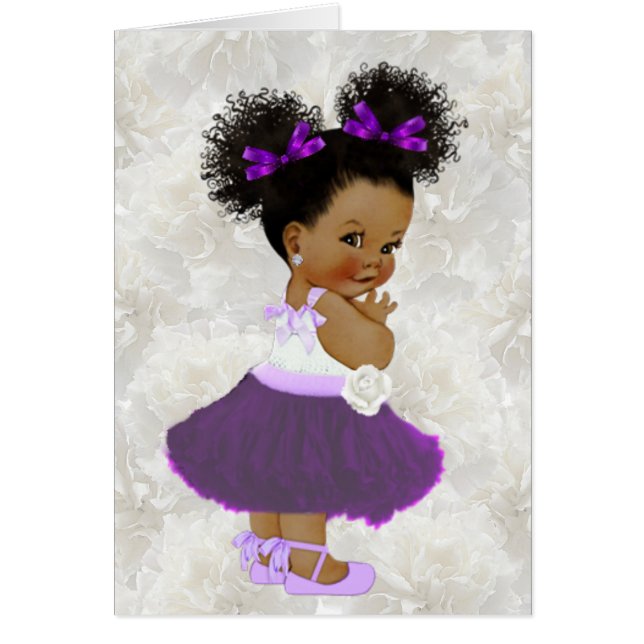 Cartão É uma garota afro puff baby (Frente)