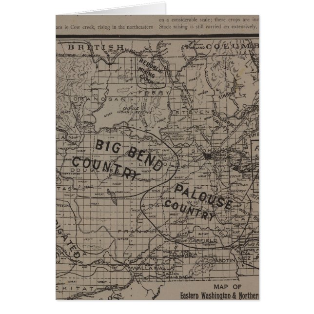 Cartão E Washington, N Idaho (Frente)