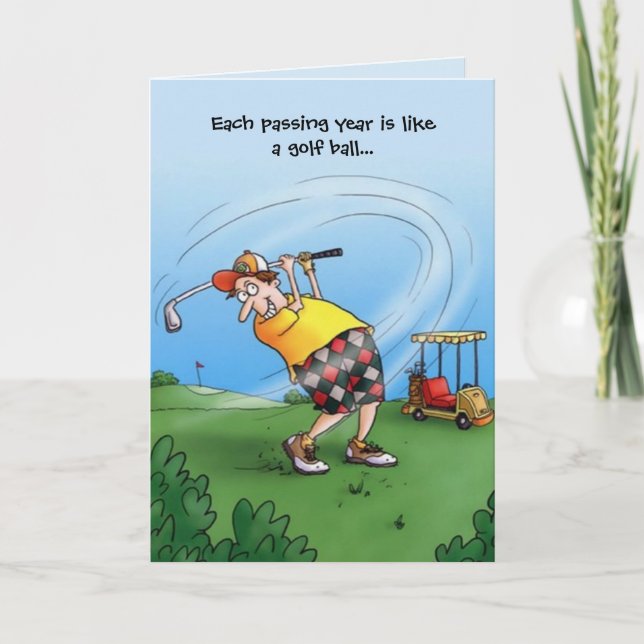 Cartão Each Year is like a Golf Ball Birthday (Frente)