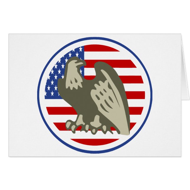 Cartão Eagle American Flag (Frente Horizontal)