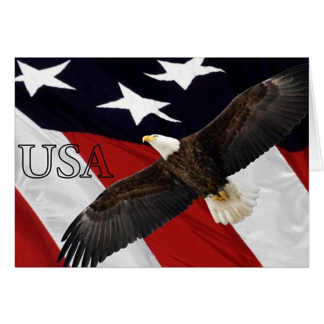 Cartão Eagle e American Flag EUA (Frente Horizontal)