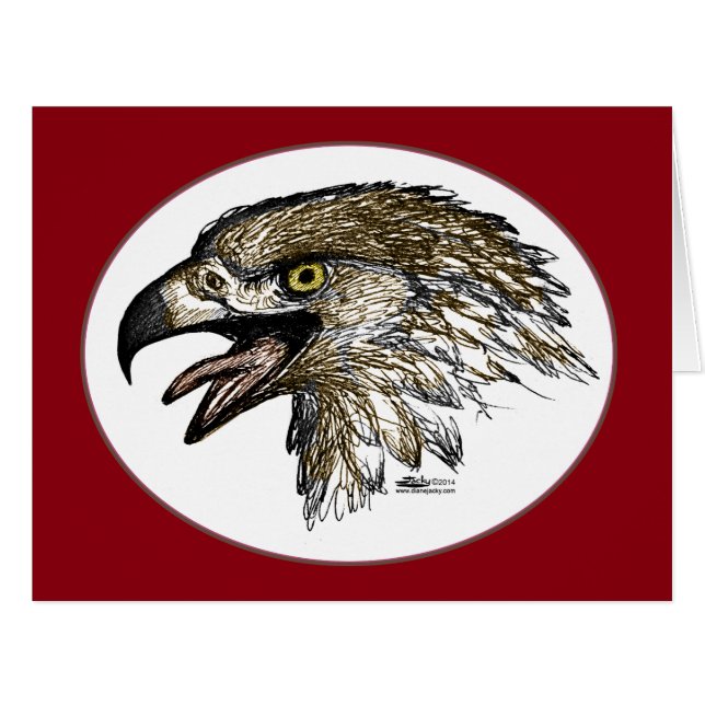 Cartão Eagle Gritando (Frente horizontal)