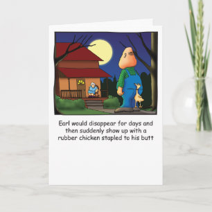 Cartão Earl and the Rubber Chicken Humorous Birthday Card