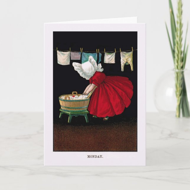 Cartão Early 1900s Monday Sunbonnet Sue (Frente)