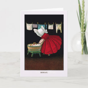 Cartão Early 1900s Monday Sunbonnet Sue