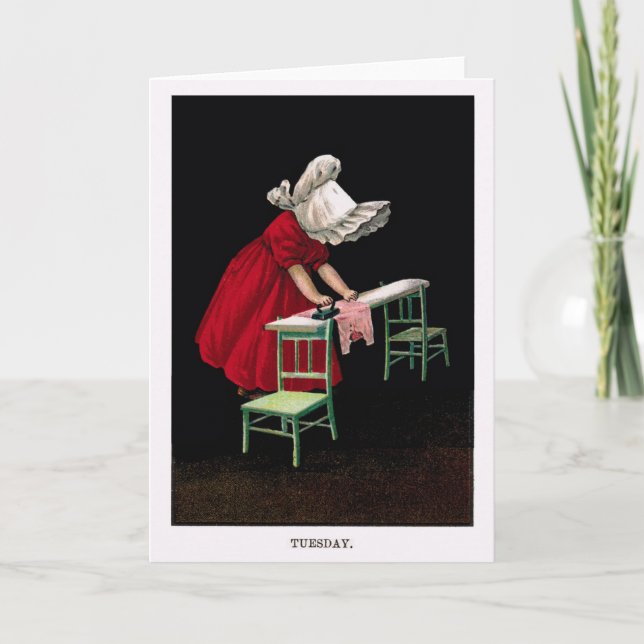 Cartão Early 1900s Tuesday Sunbonnet Sue Greeting Card (Frente)