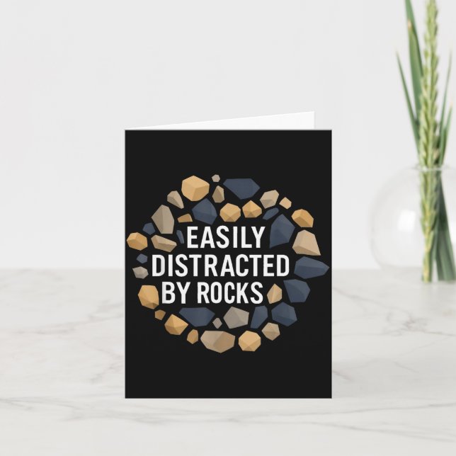 Cartão Easily Distracted By Rocks Funny Geology Rock Coll (Frente)