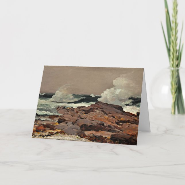 Cartão East Point, bela arte de Winslow Homer (Frente)