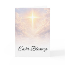Easter Blessings Christian Cross Sunrise Greeting 