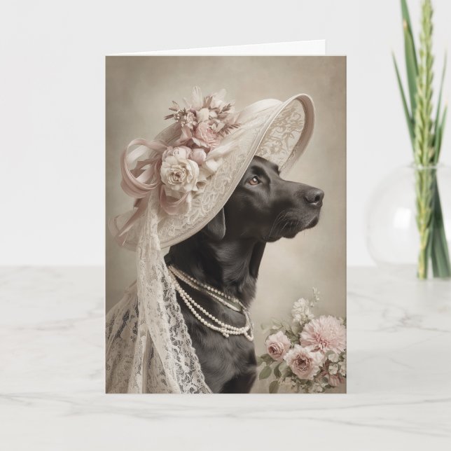 Cartão Easter Bonnet Black Lab (Frente)