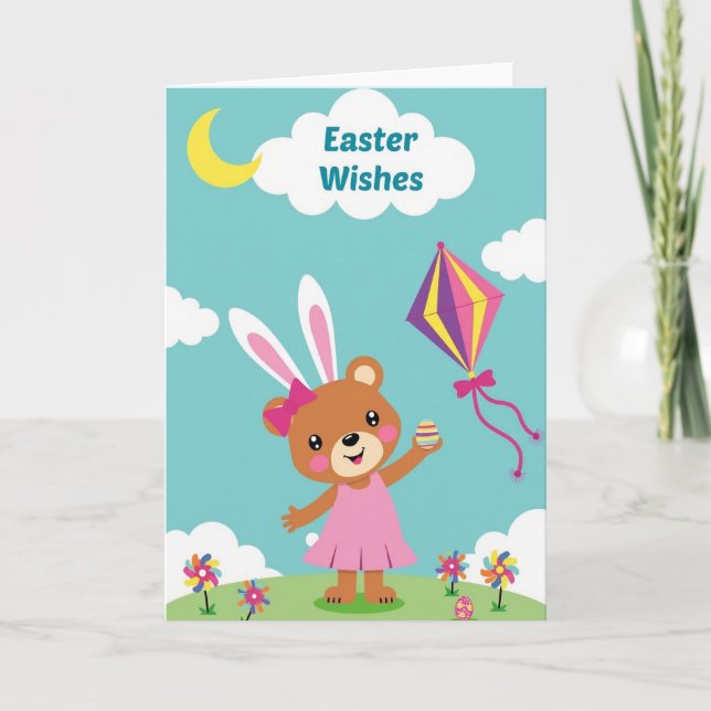 Cartão Easter Bunny Wishes Card (Frente)