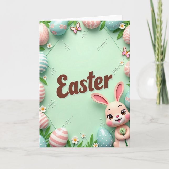 Cartão Easter Pattern Celebration Card (Frente)