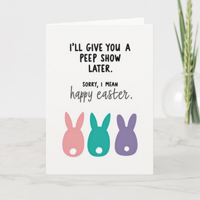 Cartão Easter Peep Show Funny Card (Frente)