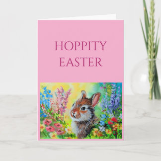 Cartão Easter Rabbit Folded Greeting Card