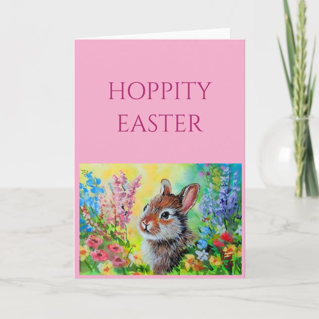 Cartão Easter Rabbit Folded Greeting Card (Frente)