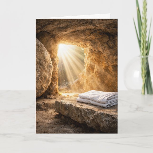 Cartão Easter Resurrection Morning Empty Tomb (Frente)