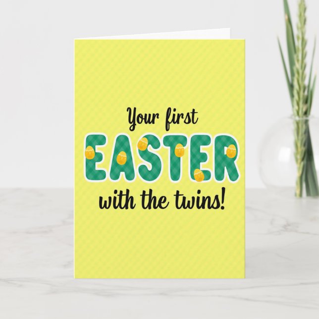 Cartão Easter Twins First Celebration Card (Frente)