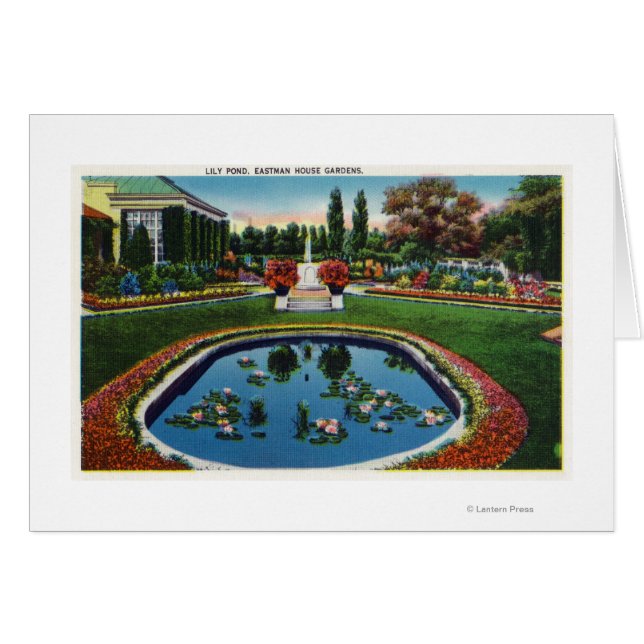 Cartão Eastman House Gardens Lily Pond (Frente Horizontal)
