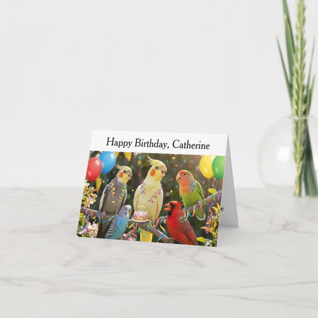 Cartão Easy to Customize Unique Bird Lover Birthday (Frente)