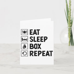Cartão Eat Sleep Box Repetir Atleta de Força Esportiva Bo