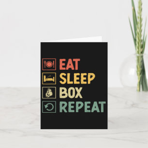 Cartão Eat Sleep Box Repetir Atleta de Força Esportiva Bo