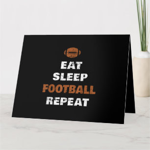 Cartão Eat Sleep Futebol Repete Amor Futebol Vintage Gi