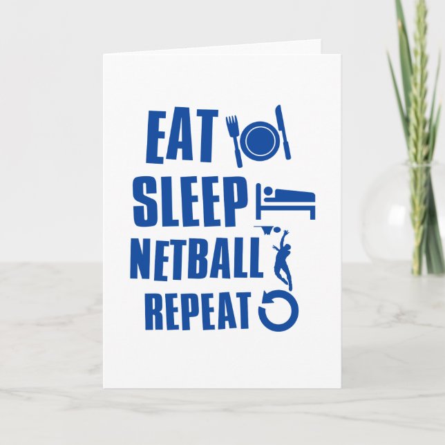 Cartão Eat sleep Netball (Frente)