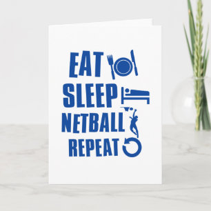 Cartão Eat sleep Netball