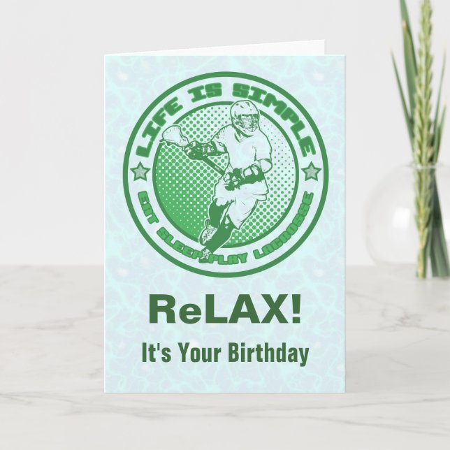 Cartão Eat, Sleep, Play Lacrosse Birthday Card (Frente)