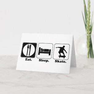 Cartão eat sleep skateboard