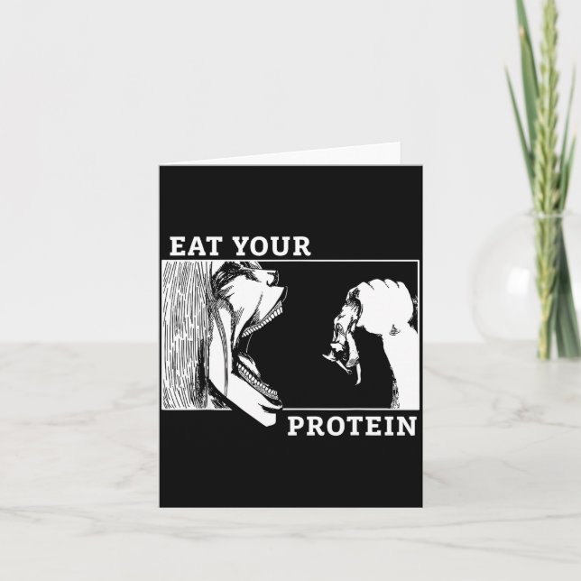 Cartão Eat Your Protein Man Vs Gym Fitness  (Frente)